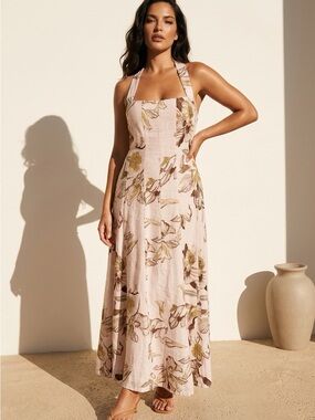 CeCe Blush Floral Halter Maxi Dress